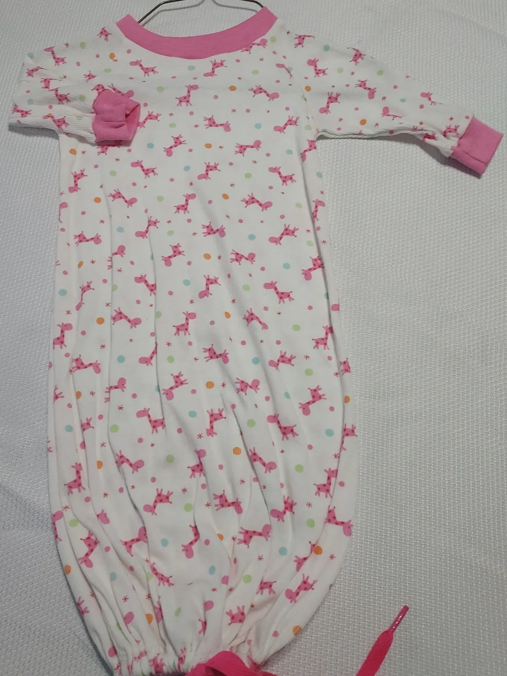 Custom Made One Of A Kind Pink Giraff Baby Girls' Sleep Gown - Pink